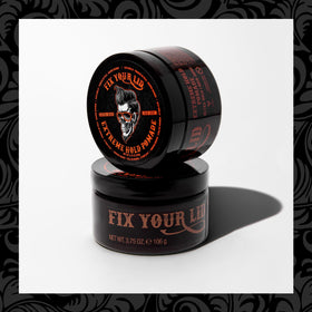 Fix Your Lid applied on short hair delivering strong hold and defined look benefit