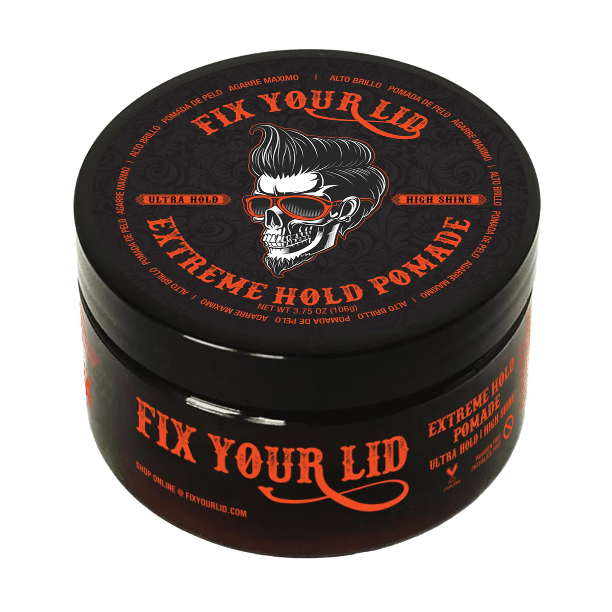 Fix Your Lid front jar view showing clean packaging and high shine benefit
