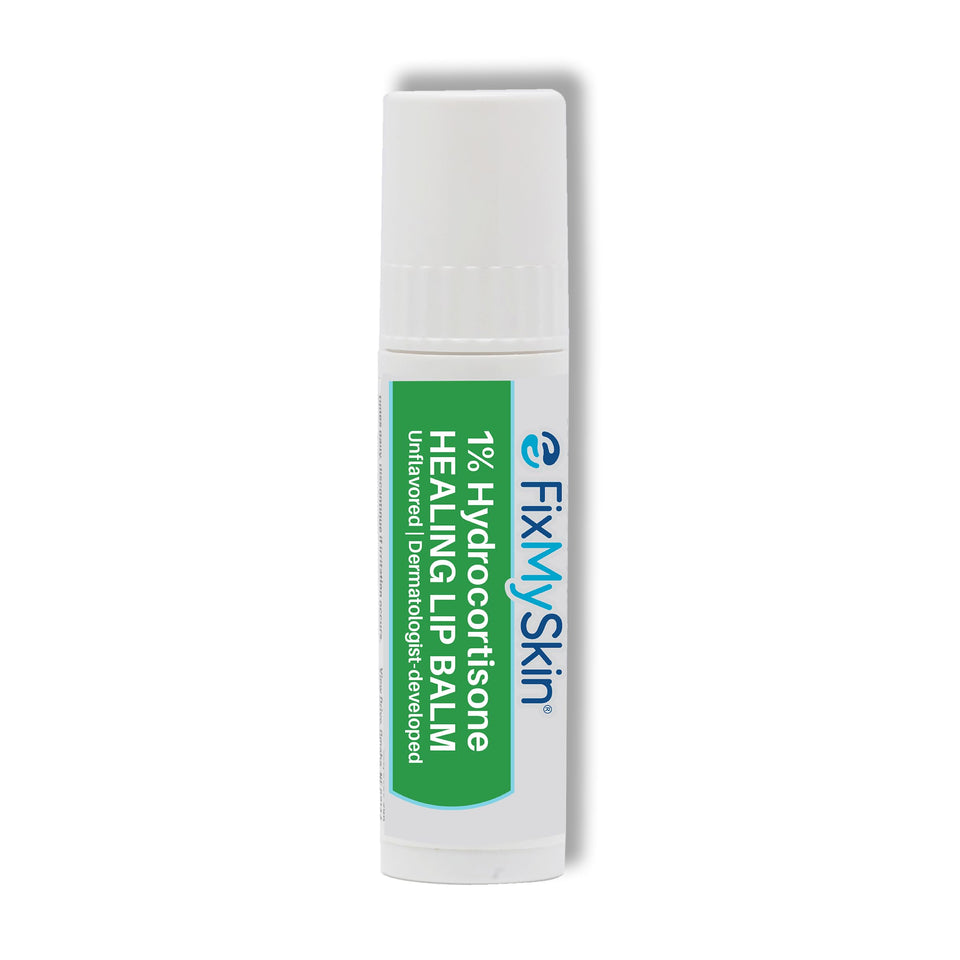 FixMySkin front tube view showing branding and 1% hydrocortisone for targeted relief