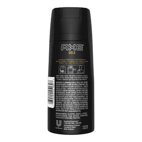 FIYY6VC Axe Gold in lifestyle setting on bathroom shelf conveying travel-ready convenience