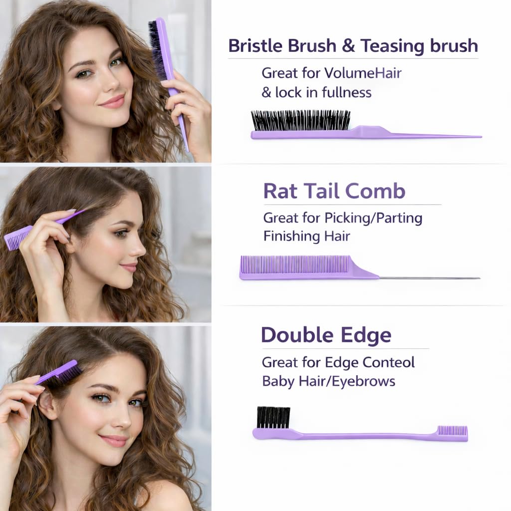 FJMYRXY flexible bristles detail bending around a knot, gentle detangling benefit