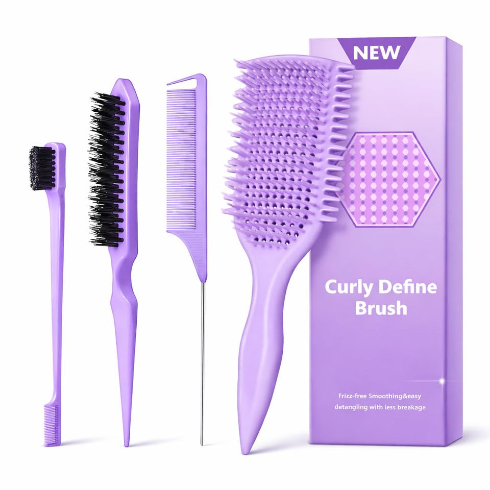 FJMYRXY front packaging showing purple brush set and clear contents, easy selection benefit