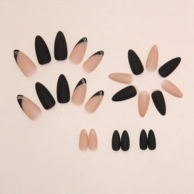 FJSMTOPl press-on nails worn on hands in a lifestyle scene for instant style