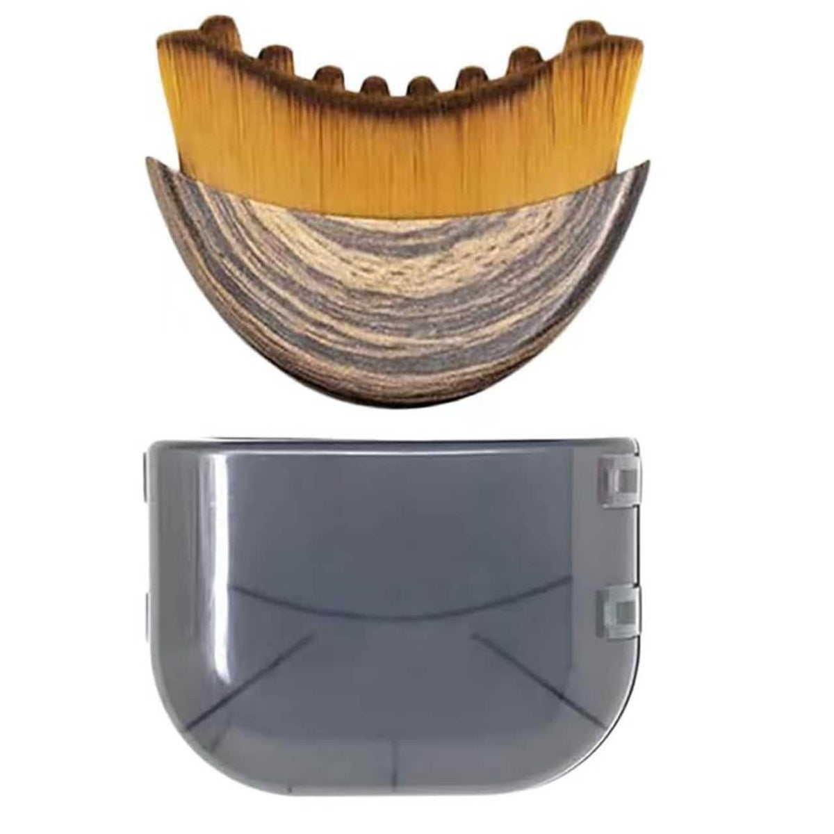 FLAHOLD front view showing compact lymphatic contour brush for easy storage