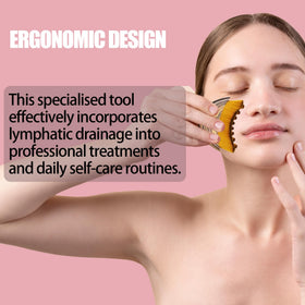 FLAHOLD brush in use along jawline to reduce puffiness and define contours
