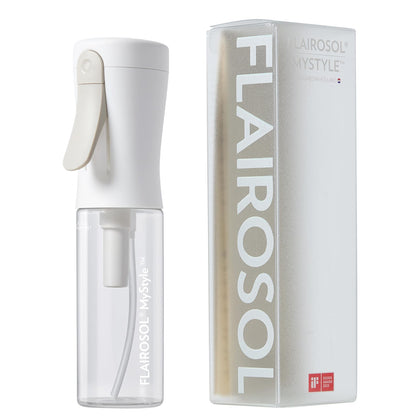 FLAIROSOL front packaging showing compact travel-ready bottle and benefits