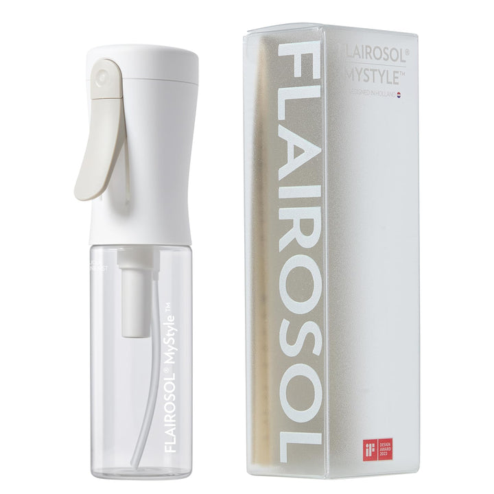 FLAIROSOL front packaging showing compact travel-ready bottle and benefits