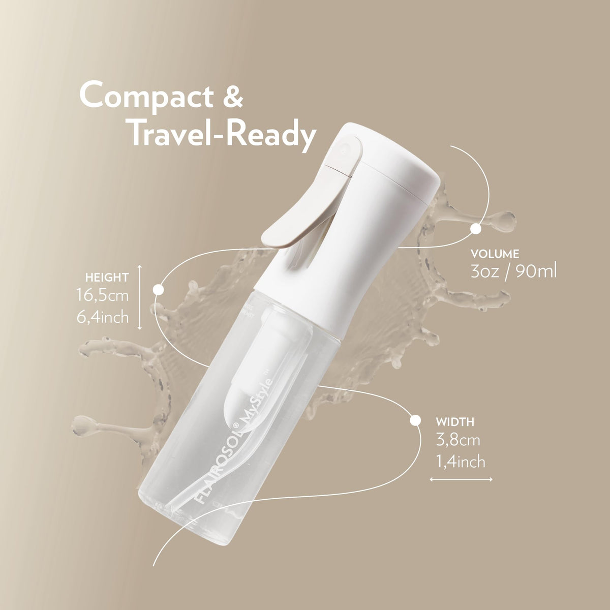 FLAIROSOL open twist-top refill showing quick refill and secure seal