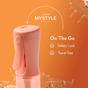 FLAIROSOL top safety lock detail preventing accidental sprays while traveling
