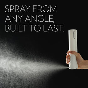 FLAIROSOL spraying delicate houseplant leaves for gentle, even coverage