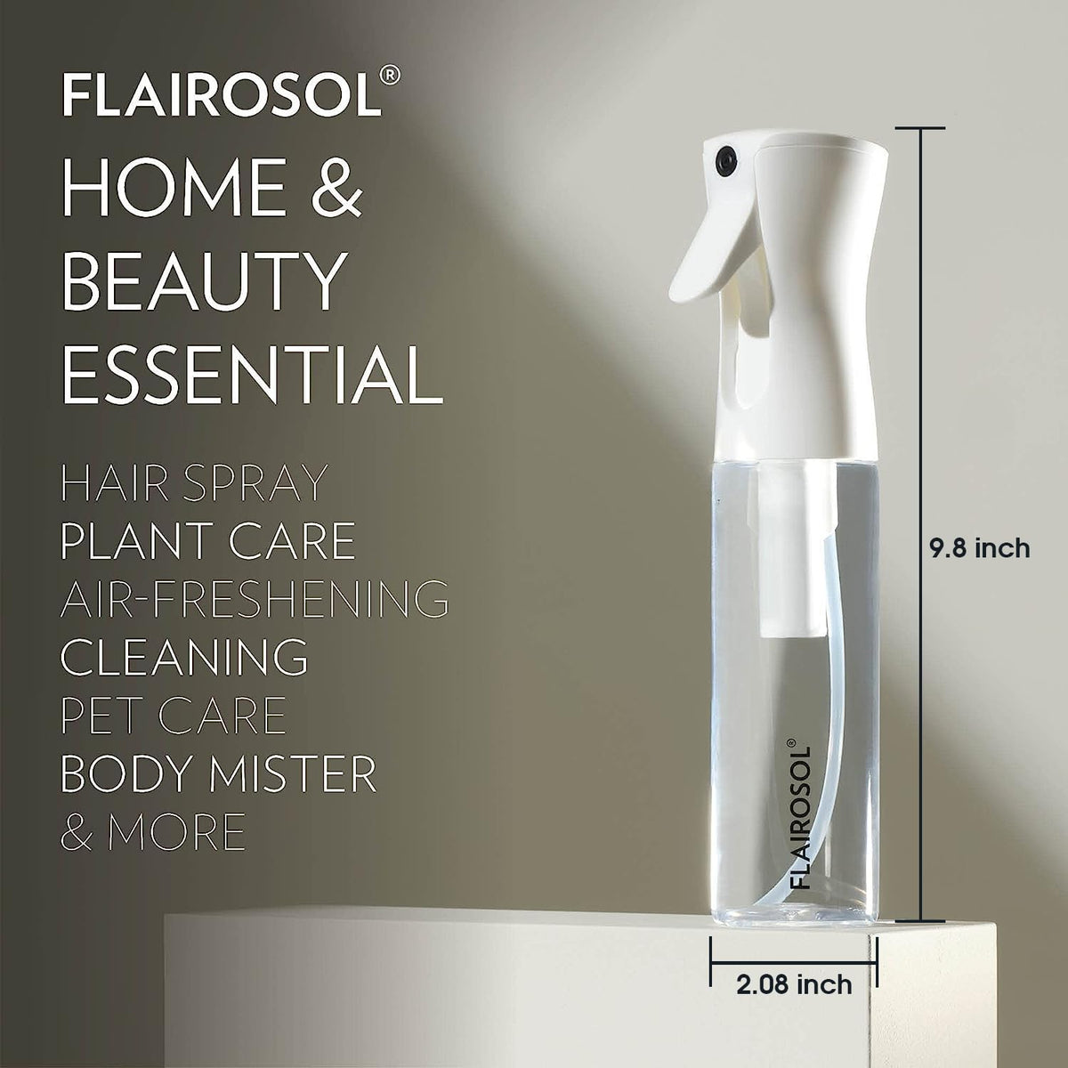 FLAIROSOL open threaded mouth during refill for easy, spill-free topping
