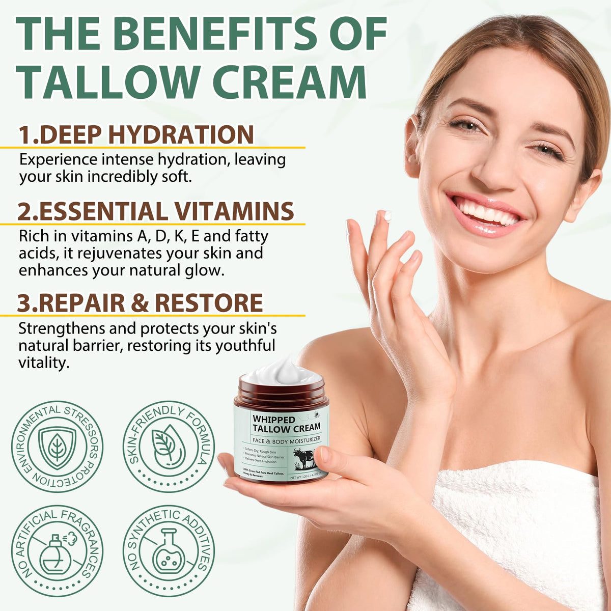 FlameBeauty applying cream to cheek for gentle face nourishment benefit
