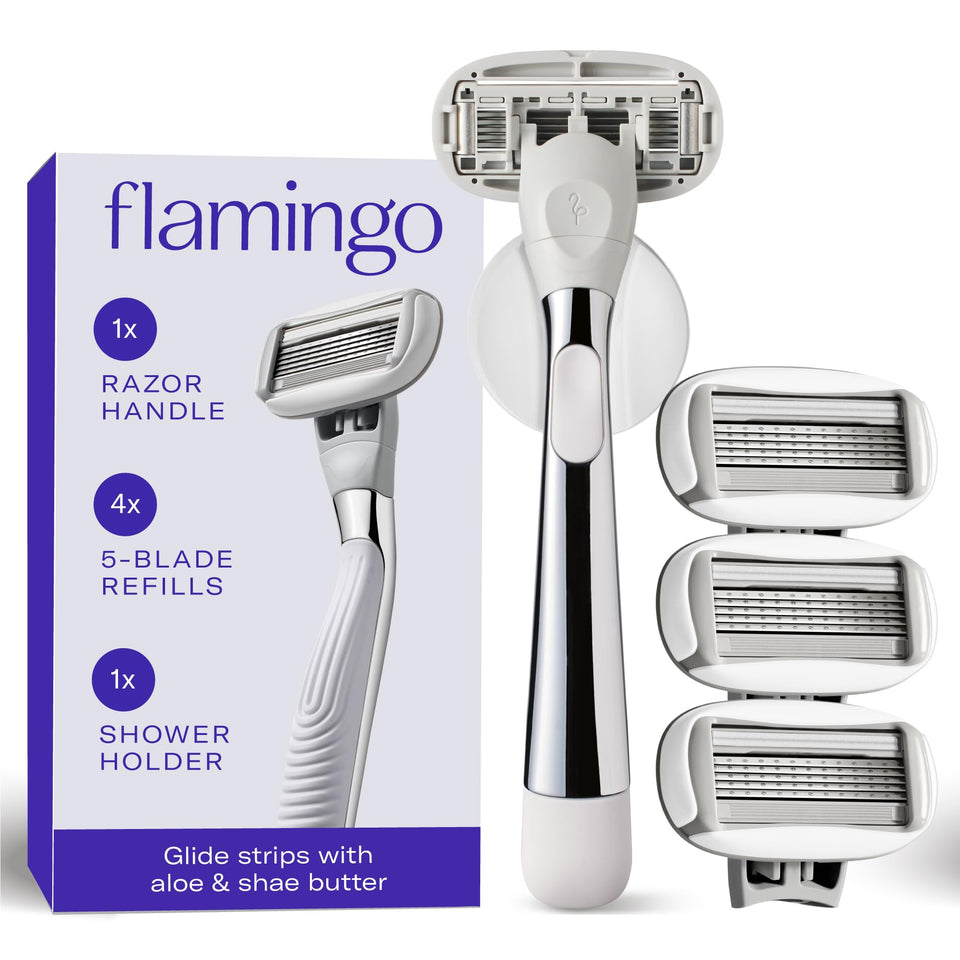 Flamingo chrome handle front view showing ergonomic design and balanced control