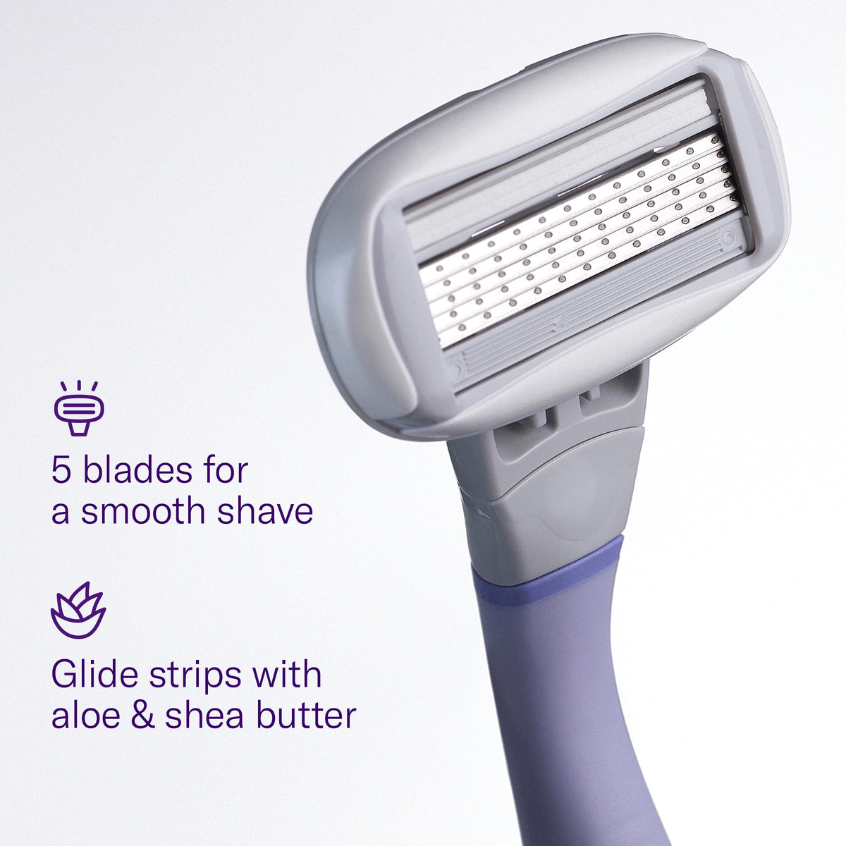 Flamingo close-up of five stainless steel blades highlighting precise cutting performance