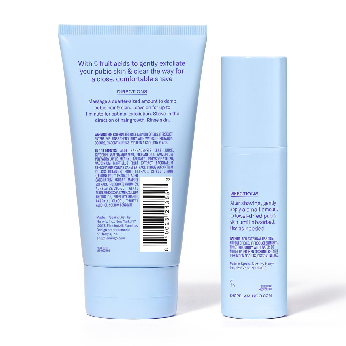 Flamingo exfoliating shave gel close-up texture demonstrating gentle exfoliation