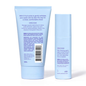 Flamingo exfoliating shave gel close-up texture demonstrating gentle exfoliation