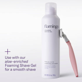 Flamingo five-blade cartridge detail for precise, smooth shaving