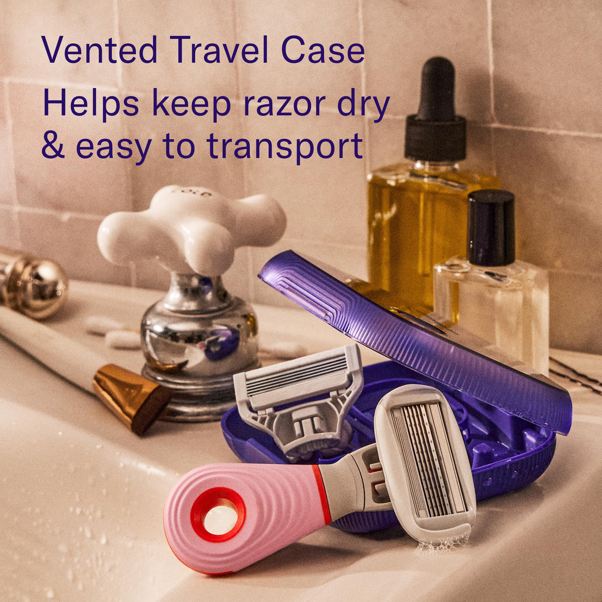Flamingo travel-size foaming shave gel canister providing soothing glide