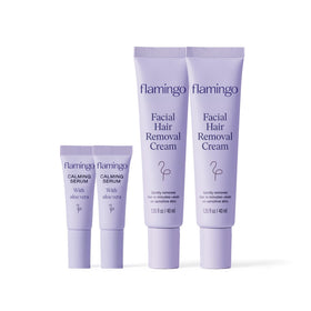 Flamingo front packaging showing two 1.35 fl oz tubes and benefits