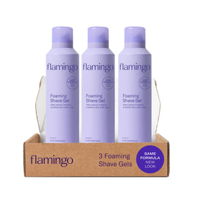 Flamingo front packaging showing three 6.7oz cans and clear product branding, convenient supply