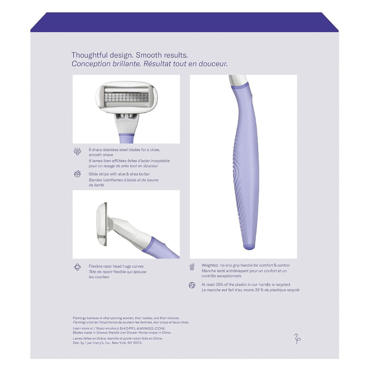 Flamingo lilac handle close-up showing textured grip and control