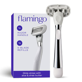 Flamingo polished chrome handle front view showing sturdy grip and balance
