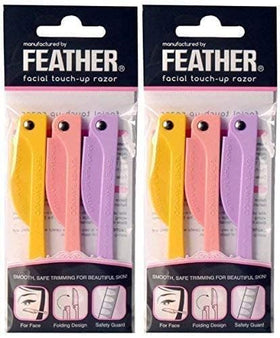 FLAMINGO razor in use trimming eyebrow for precise, gentle shaping