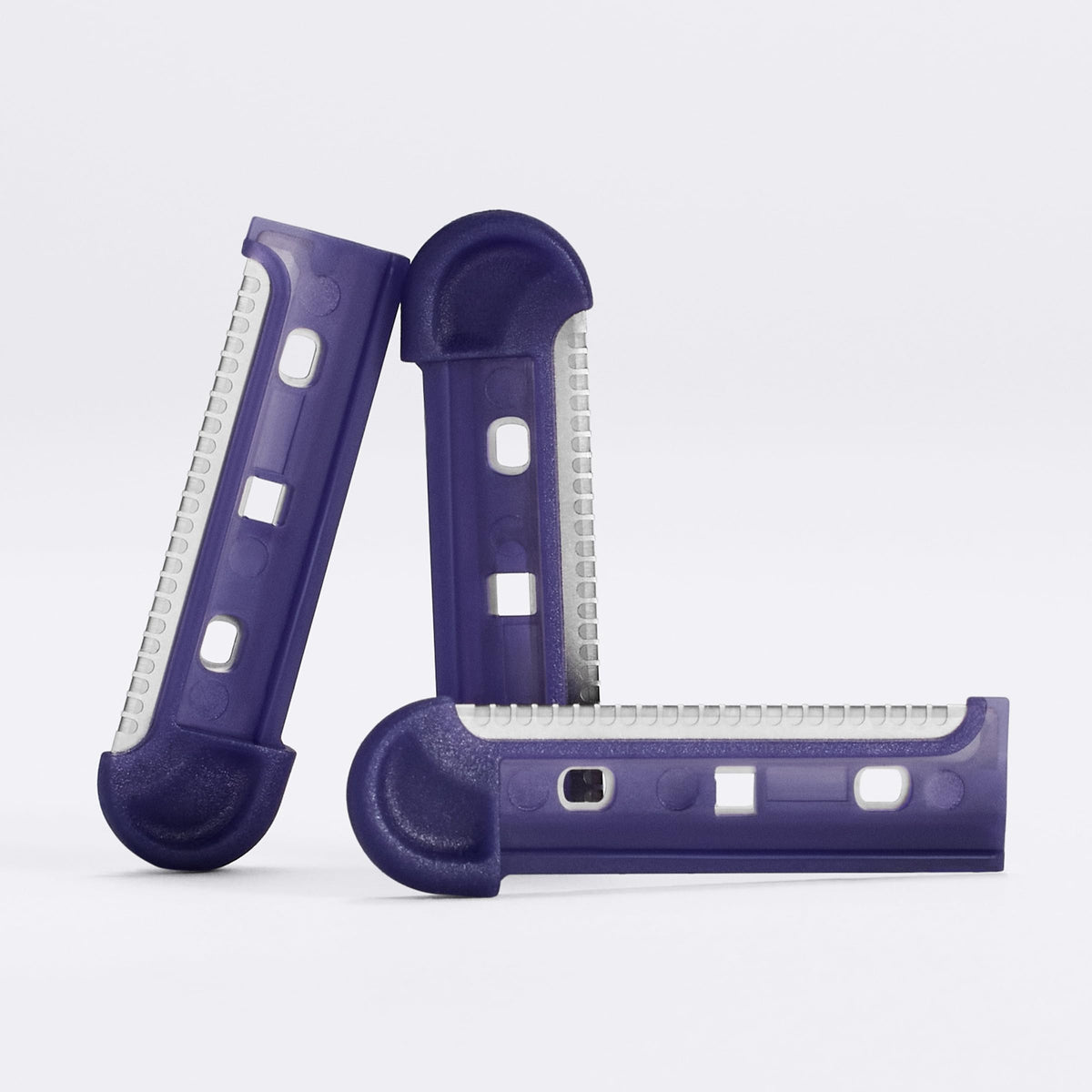 Lifestyle image of Flamingo dermaplane blade in use revealing smoother skin benefit