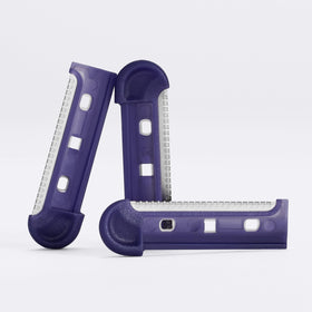 Lifestyle image of Flamingo dermaplane blade in use revealing smoother skin benefit