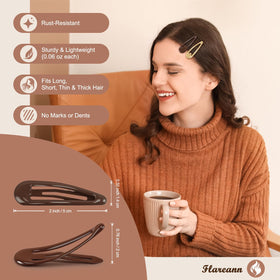 FLAREANN side profile of clip open highlighting secure metal snap hold benefit