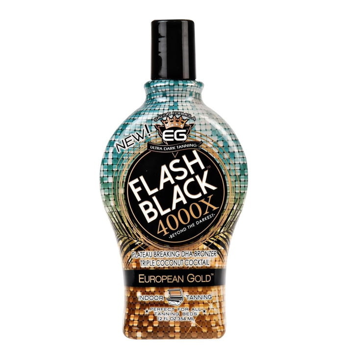 Flash Black front packaging showing bottle and label, highlights deep bronzing