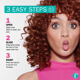 FLASHSERUM applicator tip close-up highlighting precise thin-line application