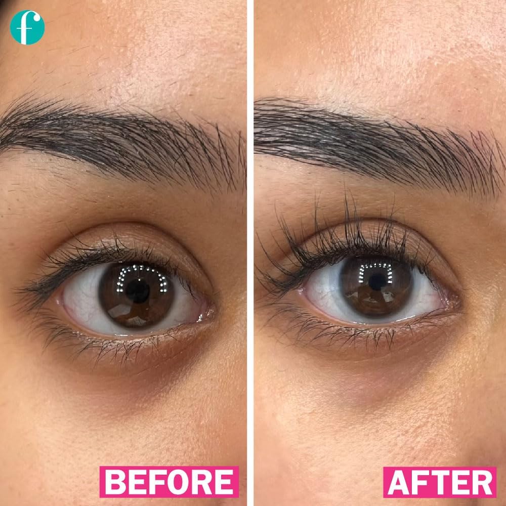 FLASHSERUM applied above upper lash line illustrating correct application benefit