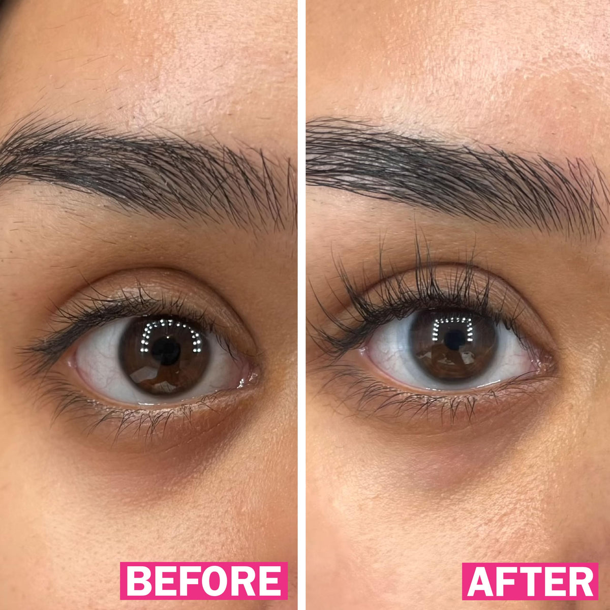FLASHSERUM being applied above upper lash line to illustrate simple nightly routine