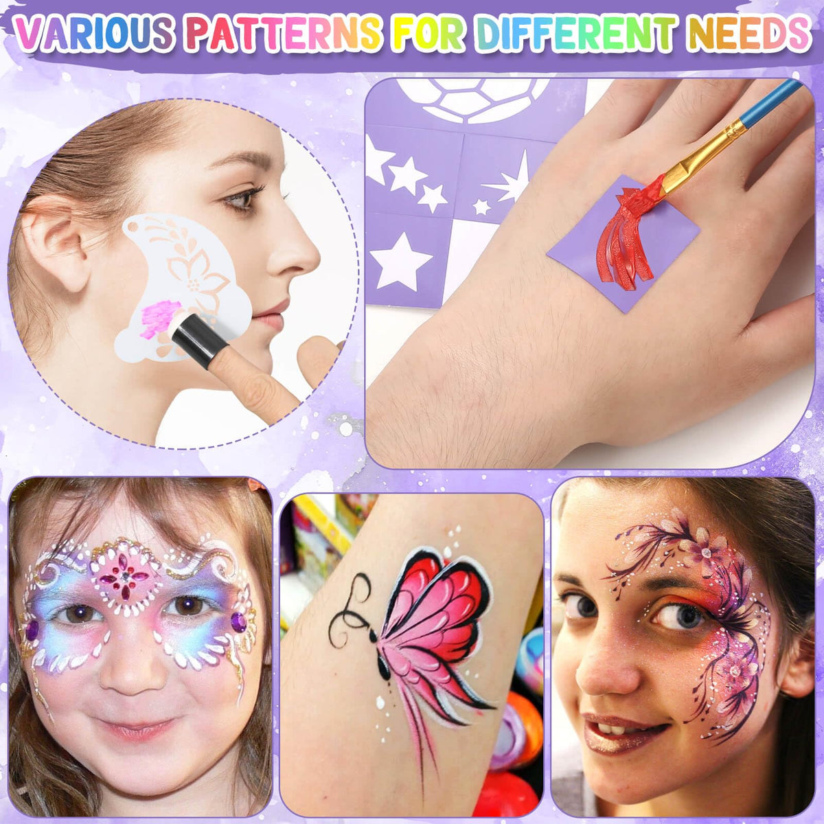 Flasoo stencil applied to skin demonstrating easy, repeatable painting