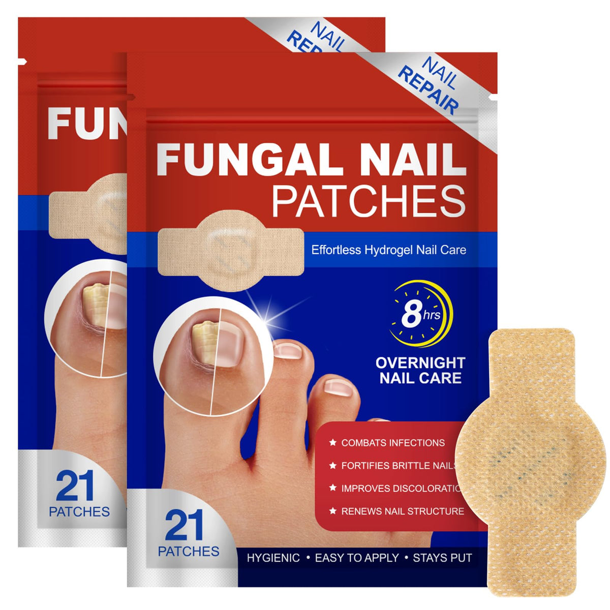 flasture front packaging showing 42 patches and benefits