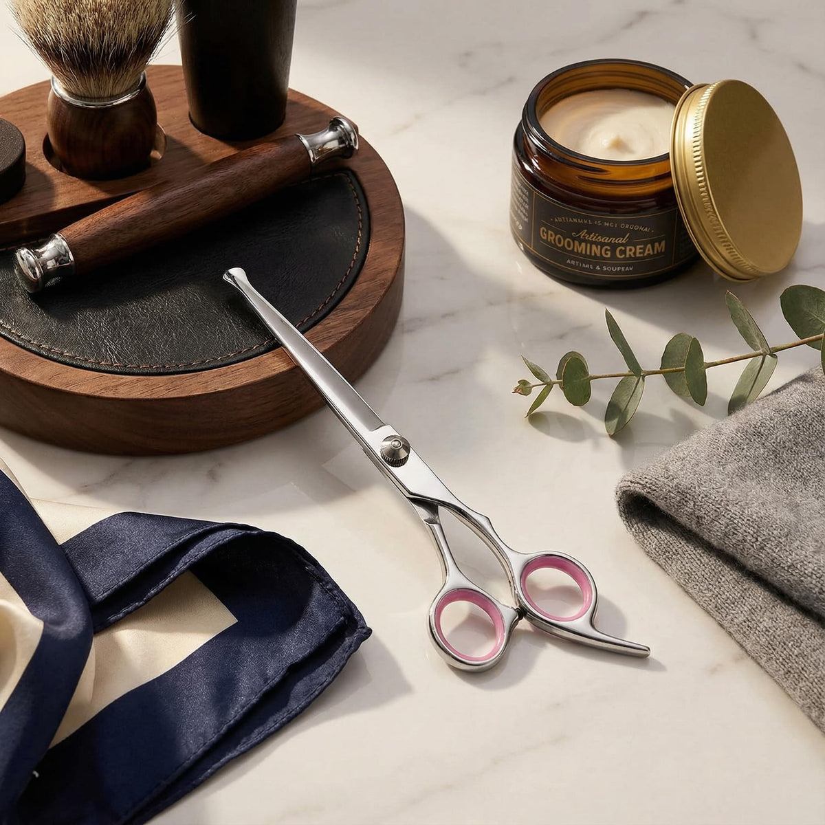 FLCJYLJXF scissors next to ruler showing compact 6.6-inch travel size