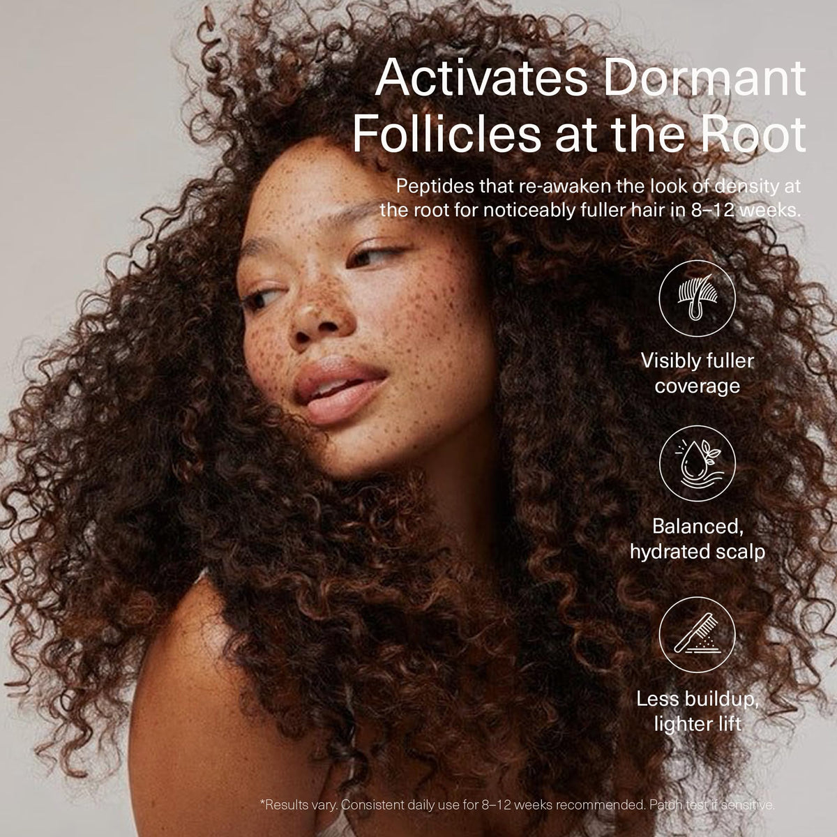 Close label view of Fléur Bloom ingredients list highlighting peptide‑based formula