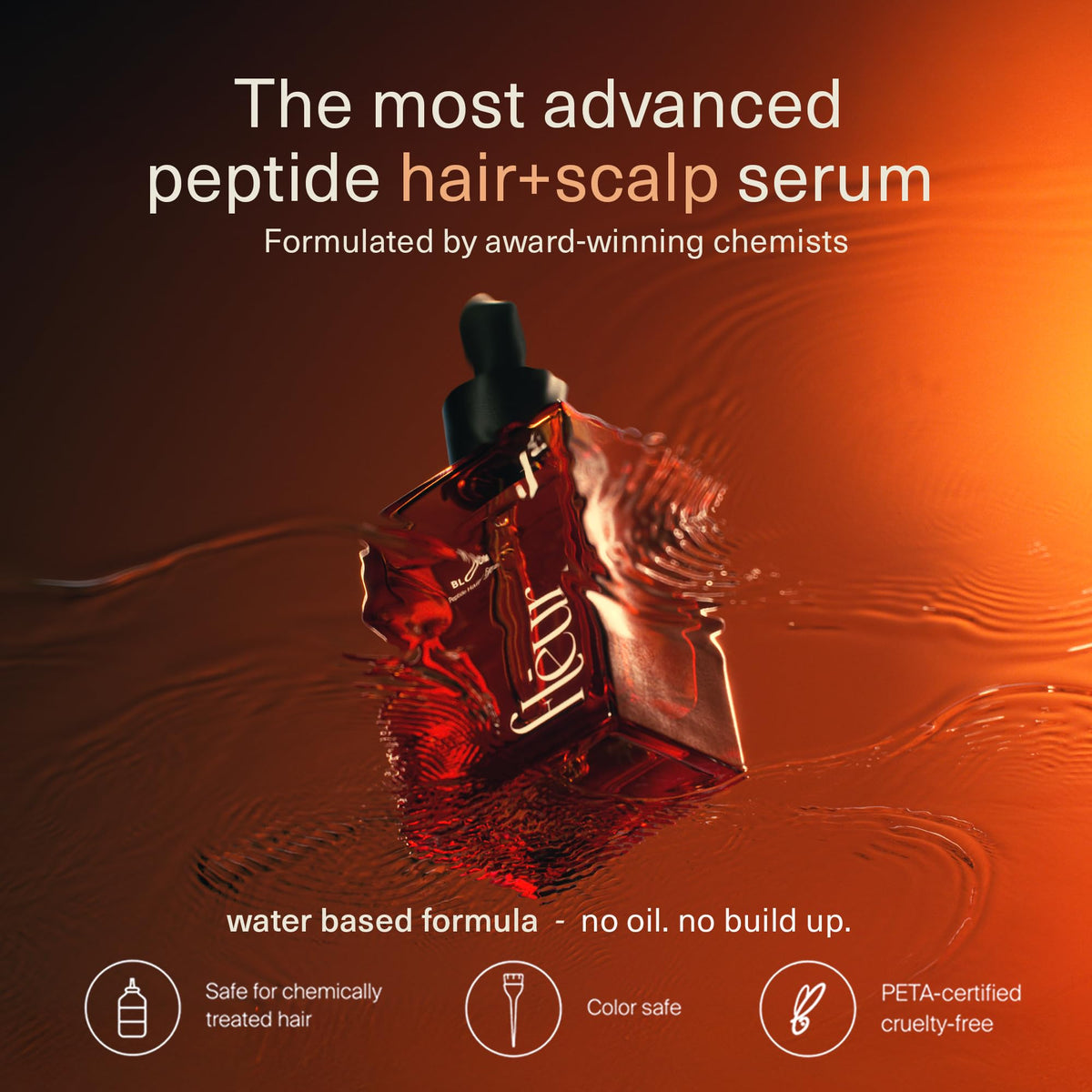 Model applying Fléur Bloom serum to roots, demonstrating targeted scalp treatment