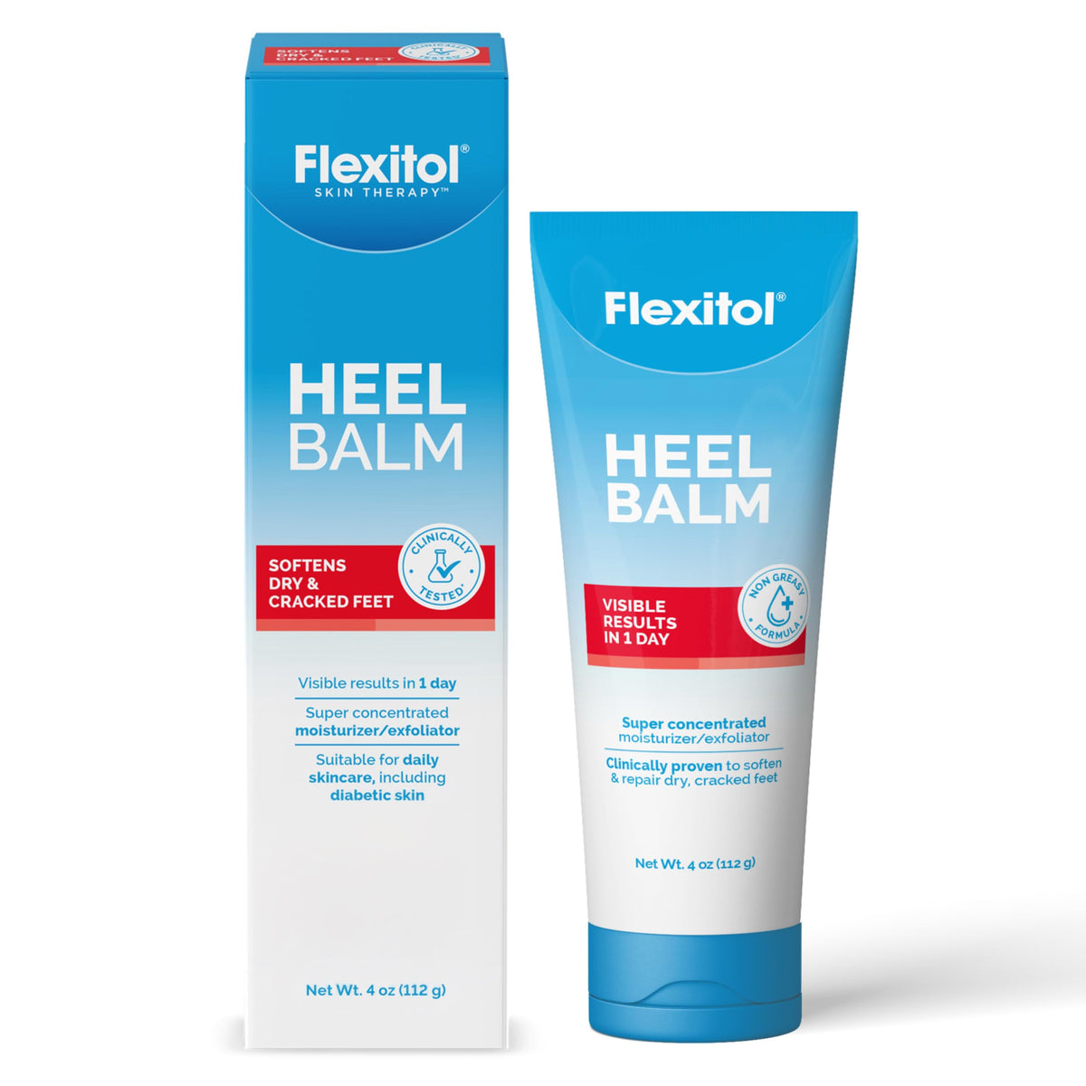Flexitol front tube displaying product and clear branding for quick recognition and selection
