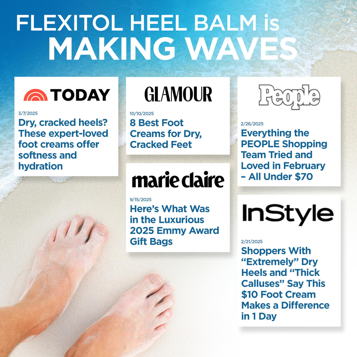 Flexitol in lifestyle scene with sandals indicating restored confidence to wear open shoes