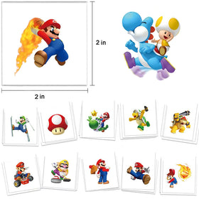 FlgarGO close-up of tattoo sheet showing crisp Mario character details and colors