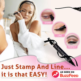 The Flick Stick pigment stroke on skin demonstrating smooth midnight black payoff