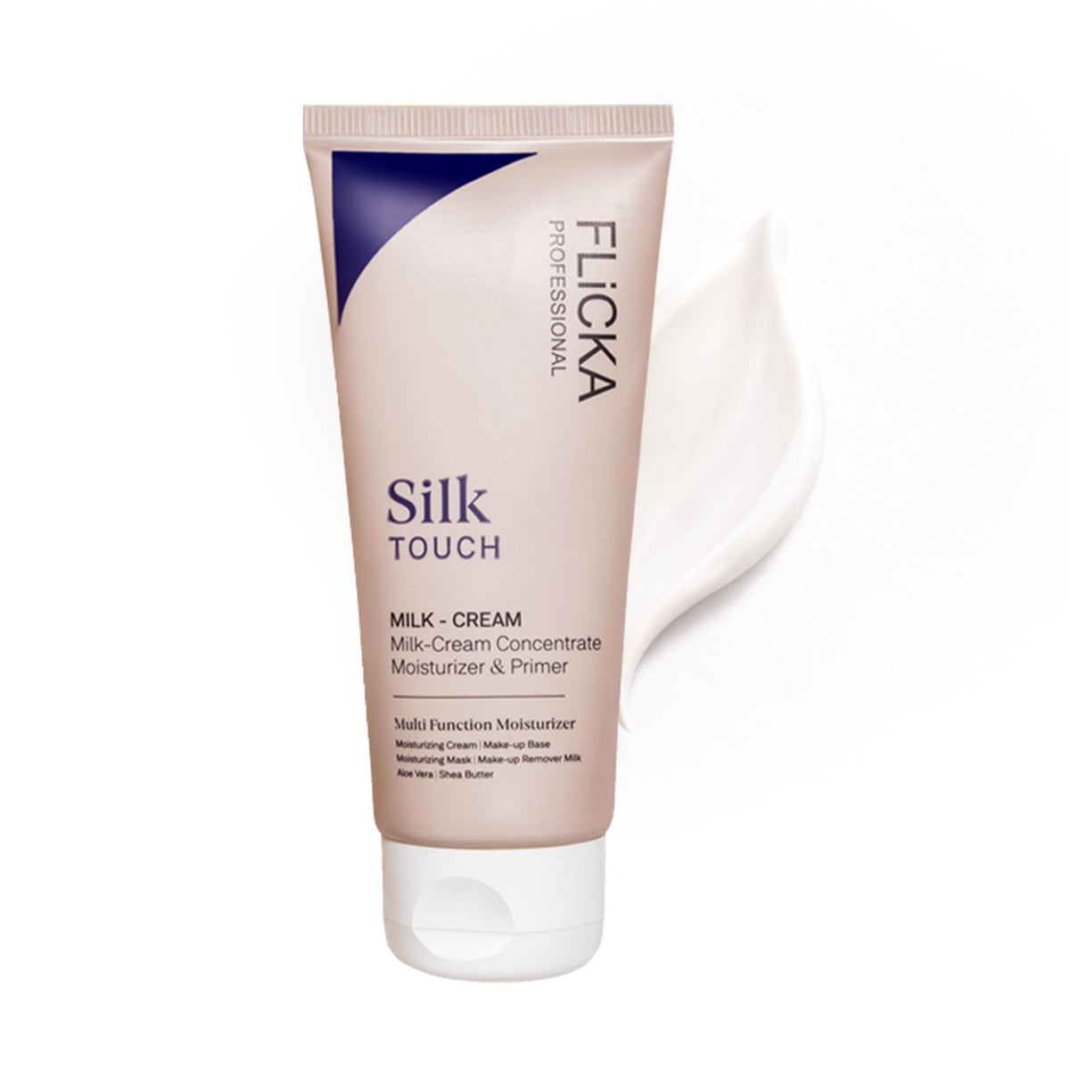 FLiCKA Silk Touch front packaging showing product name and 60g tube, promotes convenient base