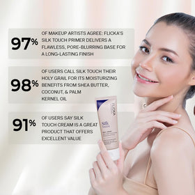 FLiCKA Silk Touch on a bathroom vanity with cosmetics to suggest daily routine and ethical choice