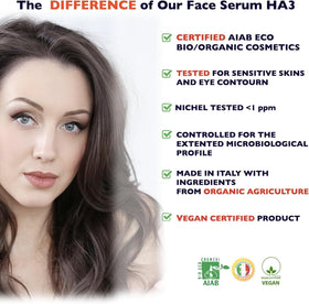 Florence applying serum to cheek showing hydration and smoothing effect