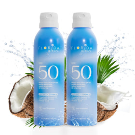 Florida Salt Scrubs front packaging showing SPF 50 reef-friendly protection