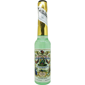 Florida Water Lanman & Kemp bottle in hand splashing onto wrist, demonstrating easy portable refresh