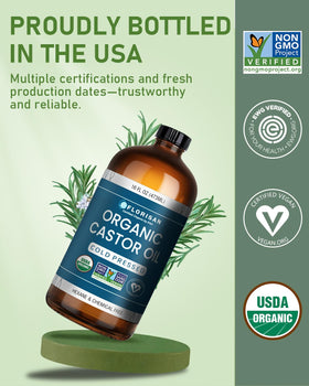 Florisan castor oil pouring from bottle closeup illustrating smooth pour benefit