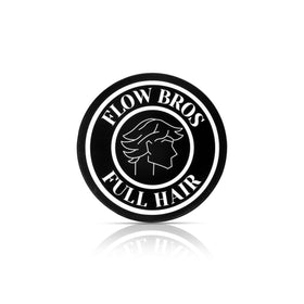 Flow Bros front jar showing product packaging and strong hold benefits